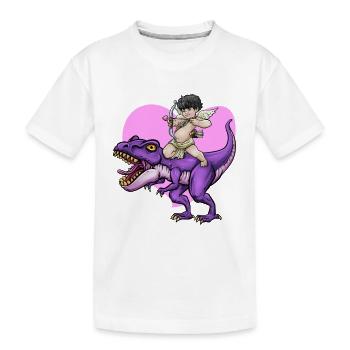 Armure de Cupidon T Rex coeur Saint-Valentin Cupid Rex - T-shirt bio Premium Enfant - blanc - Devant