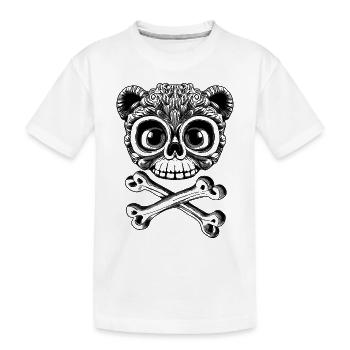 Plüsch-Revolte: Teddybär im süßen Totenkopf-Outfit - Kinder Premium Bio T-Shirt - Weiß - Vorne