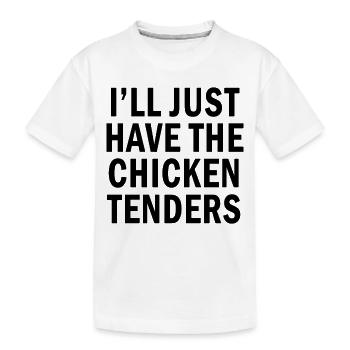 Citation drôle Je n’aurai que les filets de poulet - T-shirt bio Premium Enfant - blanc - Devant
