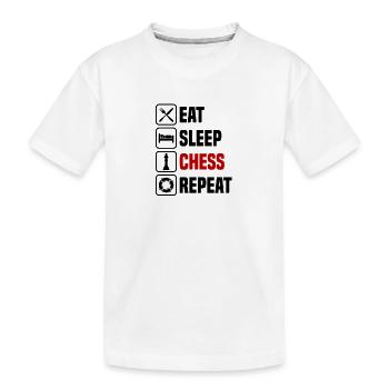 Manger, dormir, réviser les échecs - T-shirt bio Premium Enfant - blanc - Devant
