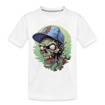 Halloween Gruseliger Horror Zombie Zombies - Kinder Premium Bio T-Shirt - Weiß - Vorne