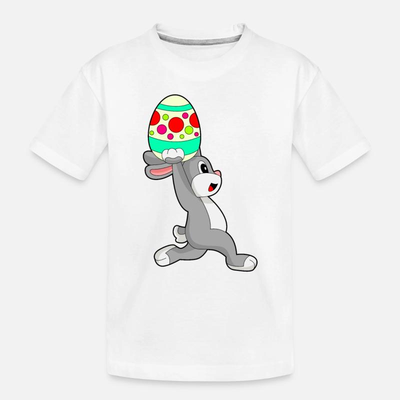 Bunny, Easter, Easter Egg, Jogging - Kids' Premium Organic T-Shirt - white