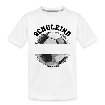 Schulkind Fußball Personalisierbar Name Schule - Kinder Premium Bio T-Shirt - Weiß - Vorne