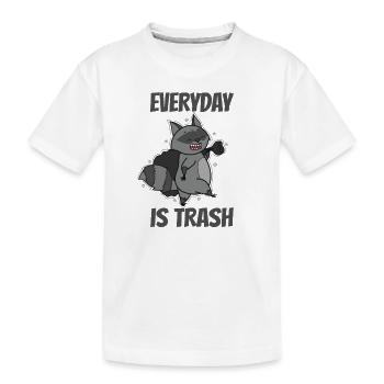 Tous les jours, c’est Trash Raccoon Omnivore - T-shirt bio Premium Enfant - blanc - Devant