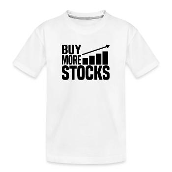 Kauft mehr Aktien - Kinder Premium Bio T-Shirt - Weiß - Vorne