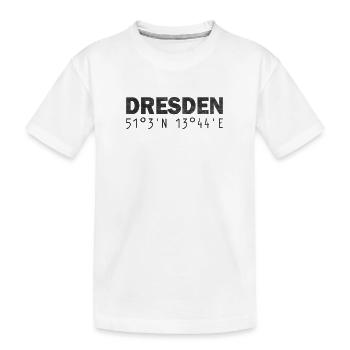 Coordonnées GPS de Dresde - T-shirt bio Premium Enfant - blanc - Devant