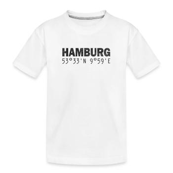 Coordonnées GPS de Hambourg - T-shirt bio Premium Enfant - blanc - Devant