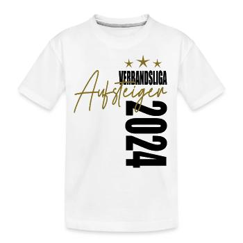 Meister Verbandsliga 2024 Aufstiegstrikot - Kinder Premium Bio T-Shirt - Weiß - Vorne