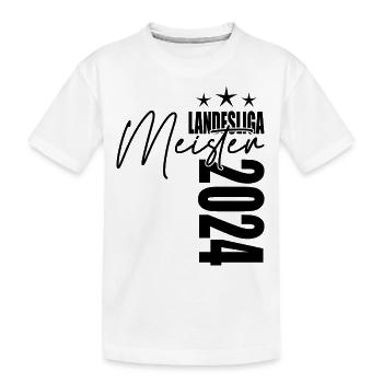 Meister Landesliga 2024 Aufstiegstrikot - Kinder Premium Bio T-Shirt - Weiß - Vorne