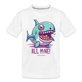 Ich esse alle Süßigkeiten, der "Alles-meins"-Hai - Kinder Premium Bio T-Shirt - Weiß - Vorne