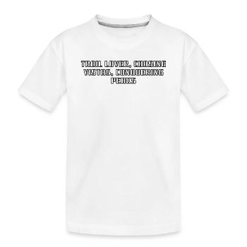 Randonnée - Amoureux des sentiers, à la poursuite des panoramas, à la conquête - T-shirt bio Premium Enfant - blanc - Devant