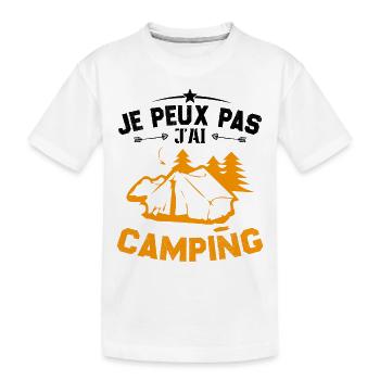 Ich kann nicht campen - Kinder Premium Bio T-Shirt - Weiß - Vorne