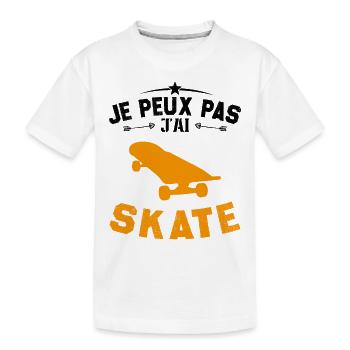 I can't skate - Kids' Premium Organic T-Shirt - white - Front