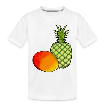 Mango Obst Früchte Ananas Vegetarisch Speise - Kinder Premium Bio T-Shirt - Weiß - Vorne