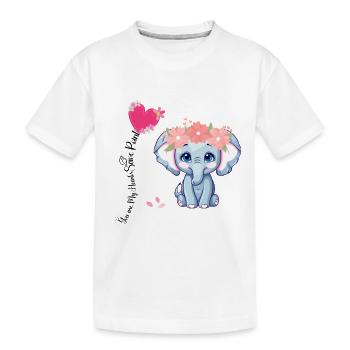 Tu es le point de sauvegarde de mon cœur - Elephant Love - T-shirt bio Premium Enfant - blanc - Devant
