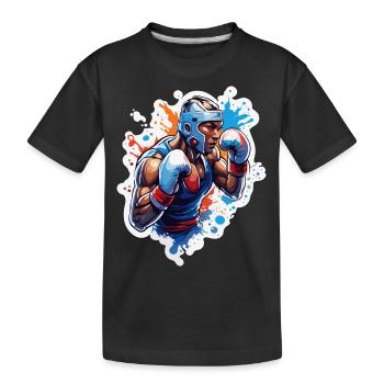 Boxer / Sport / Kampf / Arena / Boxring / Fäuste - Kinder Premium Bio T-Shirt - Schwarz - Vorne