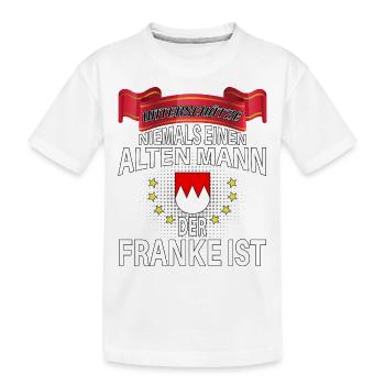 Ne sous-estimez jamais le vieil homme qui est franconien - T-shirt bio Premium Enfant - blanc - Devant