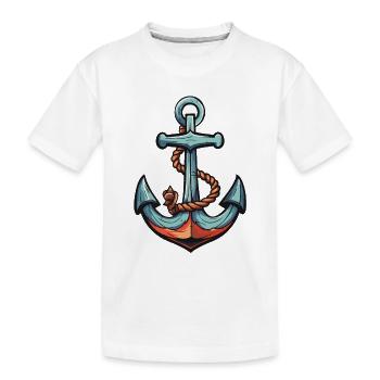 Anker Hafen - Kinder Premium Bio T-Shirt - Weiß - Vorne