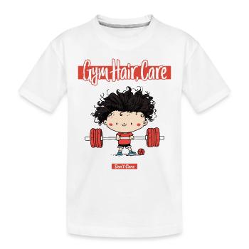 Unbeschwerter Workout-Charme - Kinder Premium Bio T-Shirt - Weiß - Vorne