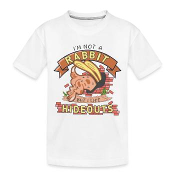 J’aime les cachettes trou de lapin disant cachette drôle - T-shirt bio Premium Enfant - blanc - Devant