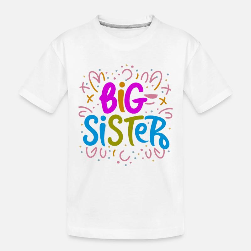 GROßE SCHWESTER - Kinder Premium Bio T-Shirt - Weiß