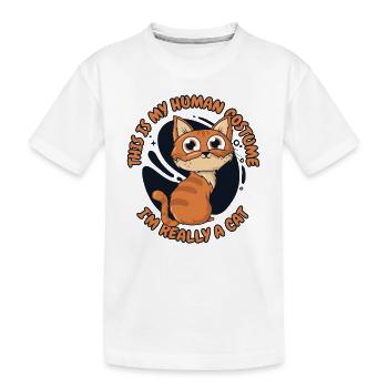 This Is My Human Costume I'm Really A Cat - Kids' Premium Organic T-Shirt - white - Front