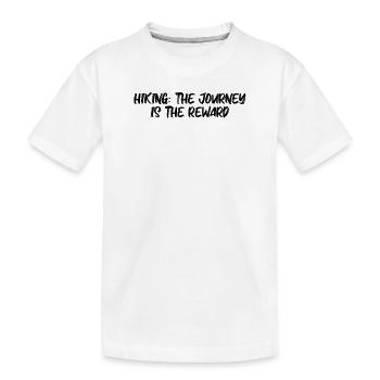 Wandern - Randonnée : le voyage est la récompense - T-shirt bio Premium Enfant - blanc - Devant