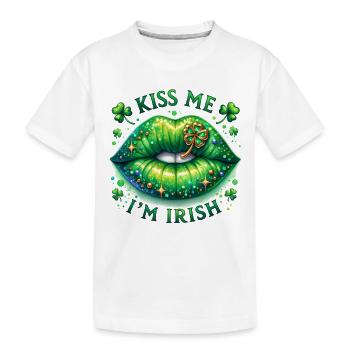 Kiss Me I’m Irish - Fête de la Saint-Patrick - T-shirt bio Premium Enfant - blanc - Devant