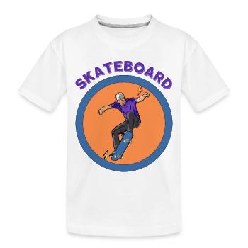 Skateboarden - Kinder Premium Bio T-Shirt - Weiß - Vorne