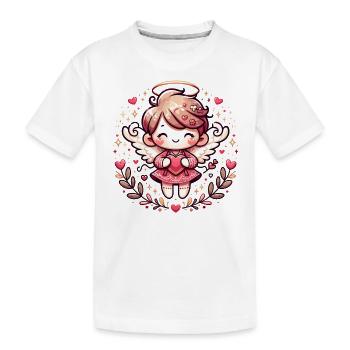 Valentinsengel, Valentinstagsengel - Kinder Premium Bio T-Shirt - Weiß - Vorne