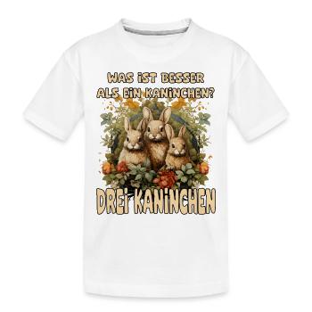 Trois lapins lapins qui est mieux trois lapins - T-shirt bio Premium Enfant - blanc - Devant