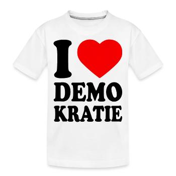 i love demokratie - Kinder Premium Bio T-Shirt - Weiß - Vorne