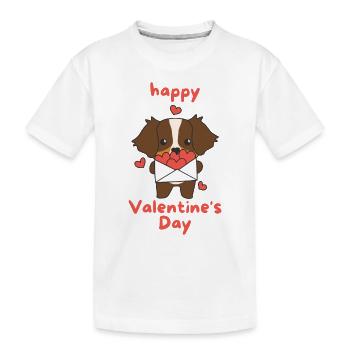 Australian Shepherd Valentine's Day Cute Animals - Kids' Premium Organic T-Shirt - white - Front