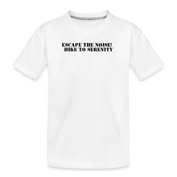 Hiking - Escape the noise, hike to serenity - Kids' Premium Organic T-Shirt - white - Front