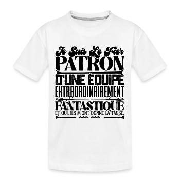 Fier patron d'une équipe incroyable Drôle d’emploi - T-shirt bio Premium Enfant - blanc - Devant