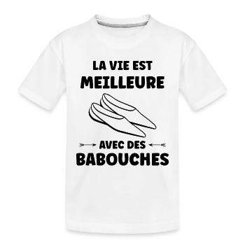 Hausschuhe Humor - Kinder Premium Bio T-Shirt - Weiß - Vorne