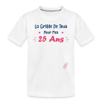 la griffe de tous pour mes 25 Ans - T-shirt bio Premium Enfant - blanc - Devant