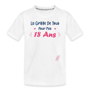 La griffe de tous pour mes 18 ans - T-shirt bio Premium Enfant - blanc - Devant