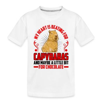 Heart beats for Capybara South America capybara - Kids' Premium Organic T-Shirt - white - Front