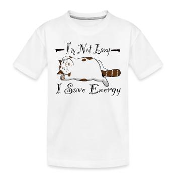 Je ne suis pas paresseux J’économise de l’énergie Chat Chat Bébé - T-shirt bio Premium Enfant - blanc - Devant