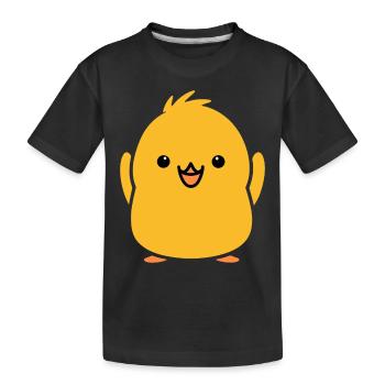 chick - Kids' Premium Organic T-Shirt - black - Front