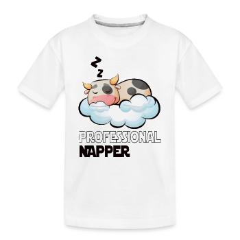 Professinonal Napper Vache Dormir Lève Tard - T-shirt bio Premium Enfant - blanc - Devant