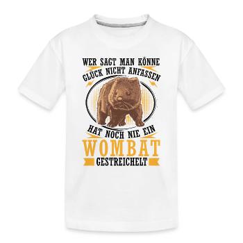 Wombat caressant le marsupial australien - T-shirt bio Premium Enfant - blanc - Devant