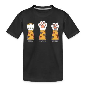 Stein Papier Schere - Kinder Premium Bio T-Shirt - Schwarz - Vorne