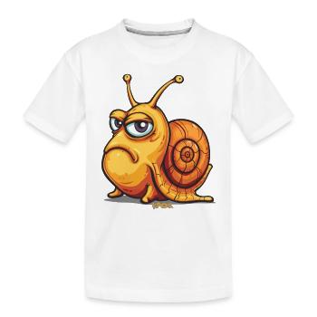 Lustige schlechte Laune: Cartoon Schnecke - Kinder Premium Bio T-Shirt - Weiß - Vorne