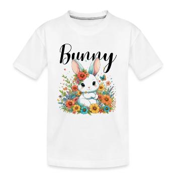 Bunny Bunny Mom Easter Easter Bunny Flowers Cute - Kids' Premium Organic T-Shirt - white - Front