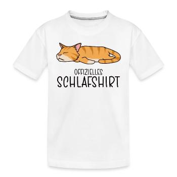 Offizielles Schlafshirt Katze Schlafanzug Kätzchen - Kinder Premium Bio T-Shirt - Weiß - Vorne
