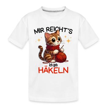 J’en ai assez de chats chat au Crochet laine à la main - T-shirt bio Premium Enfant - blanc - Devant
