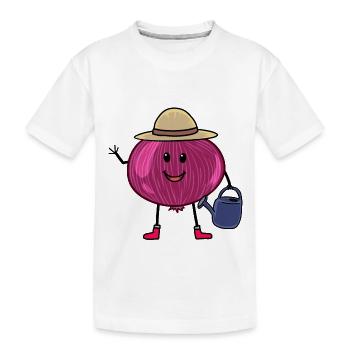 Jardinier d’oignon Arrosoir Jardinier amateur - T-shirt bio Premium Enfant - blanc - Devant