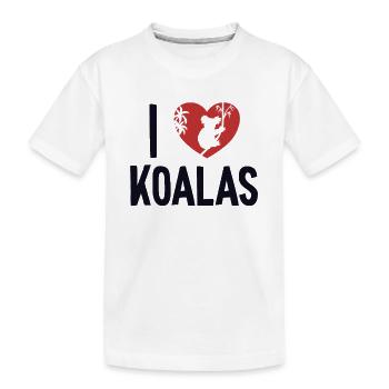 I love Koalas Koalabear Eucalyptus Lover Koala - Kids' Premium Organic T-Shirt - white - Front